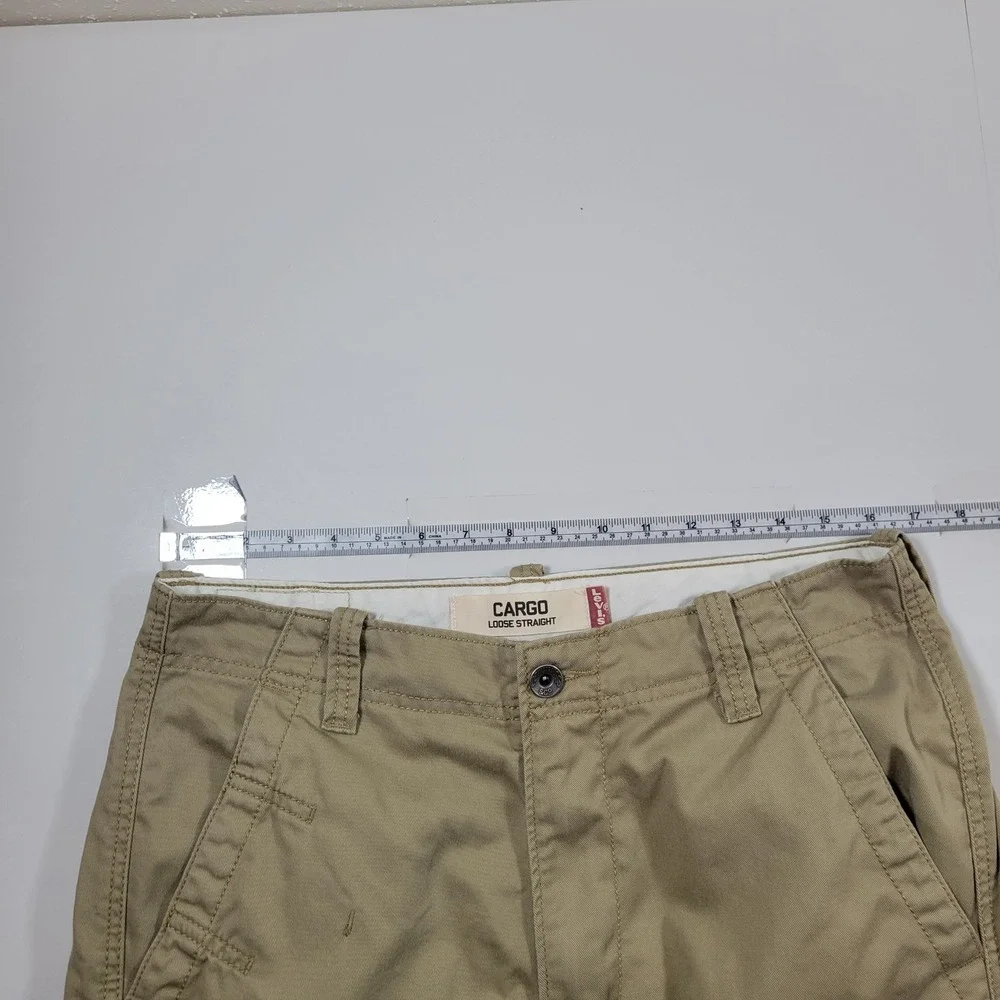 Levi's Cargo Pants Mens 32x34 Tan Khaki Excellent Loose Straight Utility Twill
